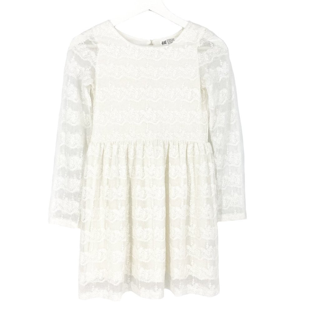 H&M Embroidered White Lace Dress Size 8-10Y
